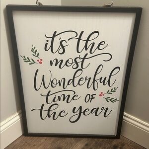 Holiday Wall Art with Black Frame double sided 18” x 23”